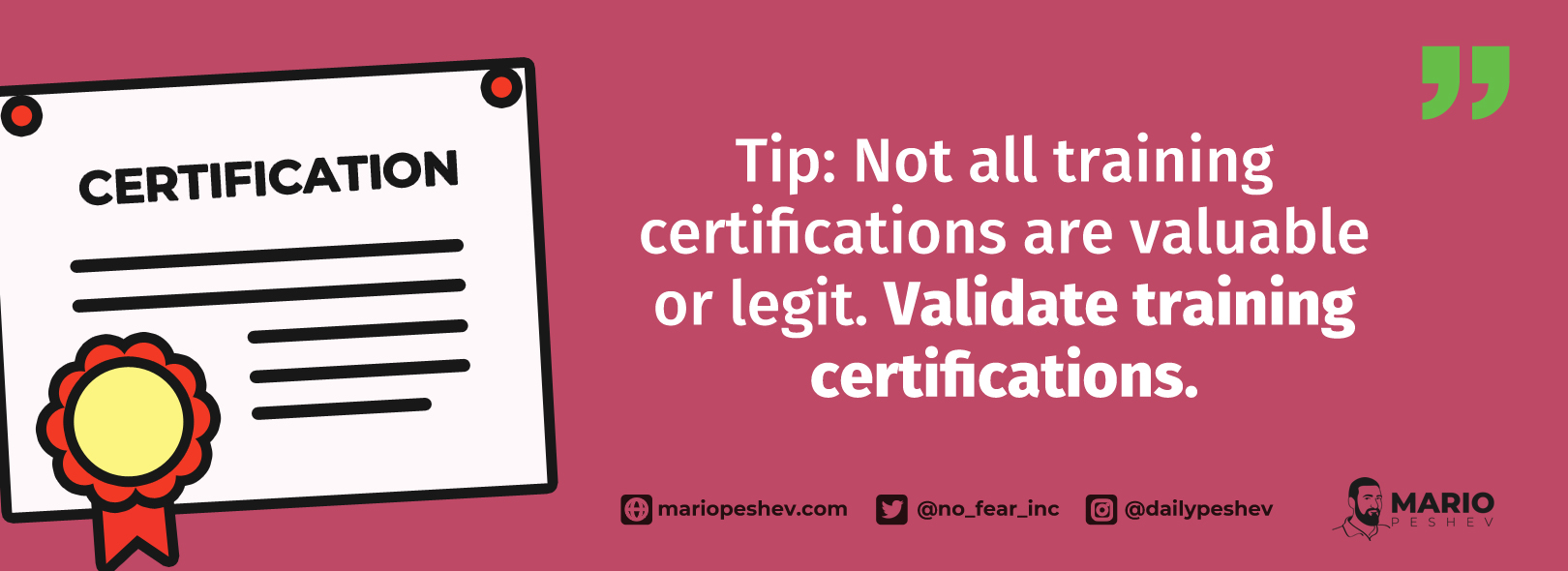 validating training certifications