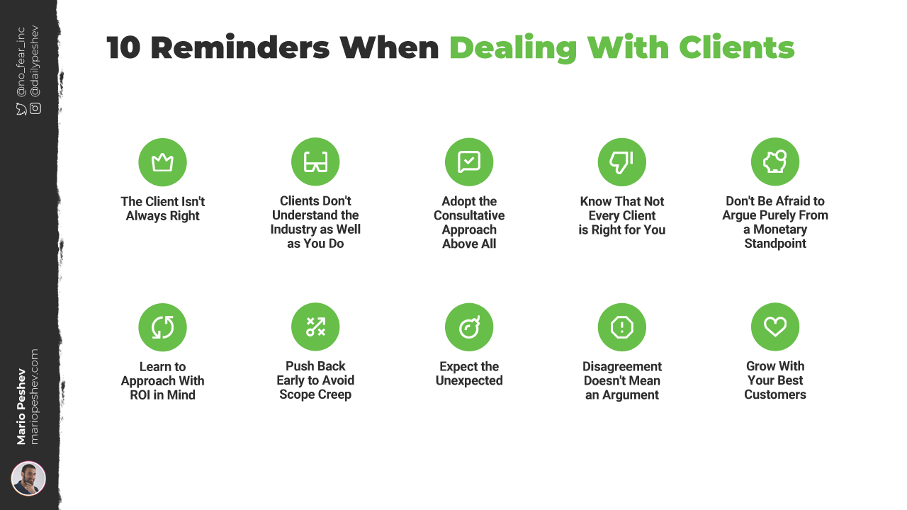 Reminders When Dealing with Clients