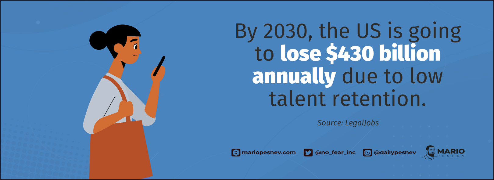 On how to retain top talent: By 2030, the US is going to lose $430 billion annually due to low talent retention.